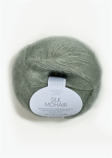 Sandnes Silk Mohair fv. 8521 Støvet lys grøn