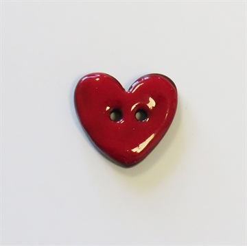 Knap 15mm Kokos hjerte rød