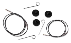 Knit Pro wire 60cm m.stopper/nøgle sort
