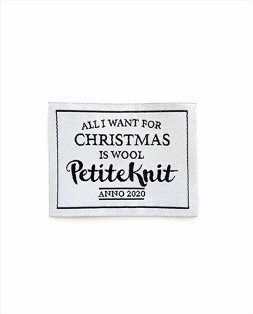 PetiteKnit label "All I Want For Christmas is Wool"